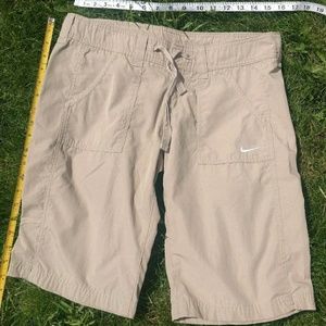 Nike shorts, khaki tan golf, casual, knee length